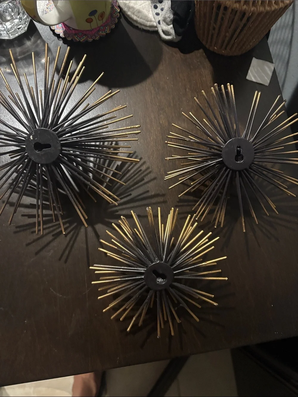 3 piece gold & black wall decor